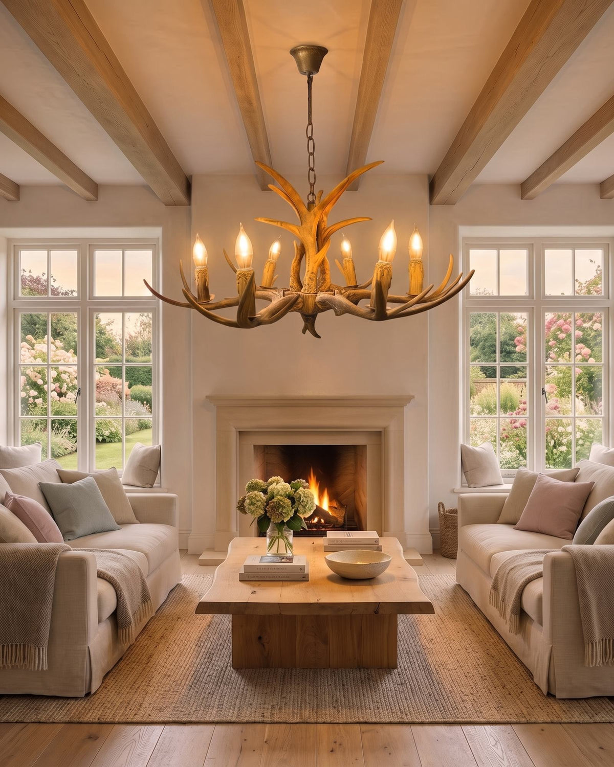 Rustic Antler Chandelier — 6-Light