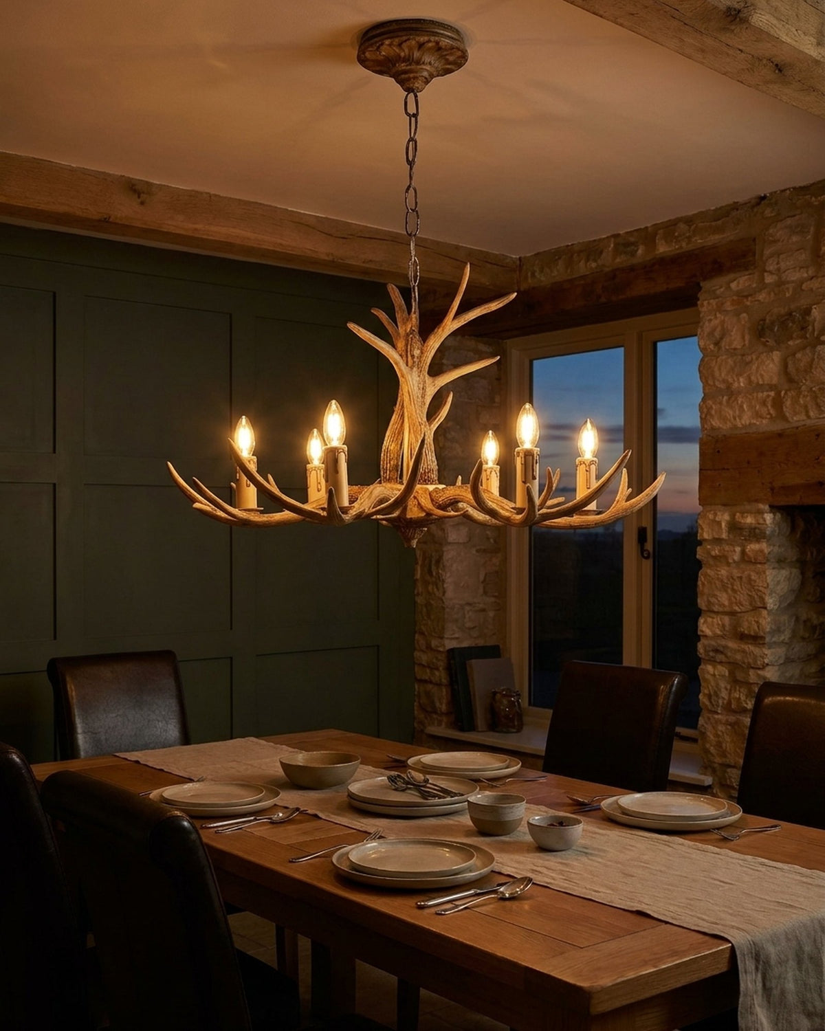 Rustic Antler Chandelier — 6-Light