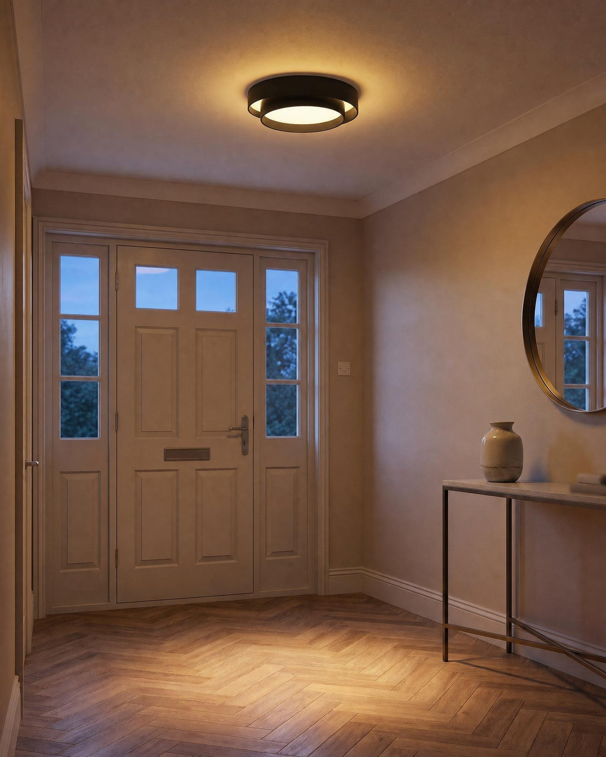 LED Acrylic Drum Semi-Flush Ceiling Light