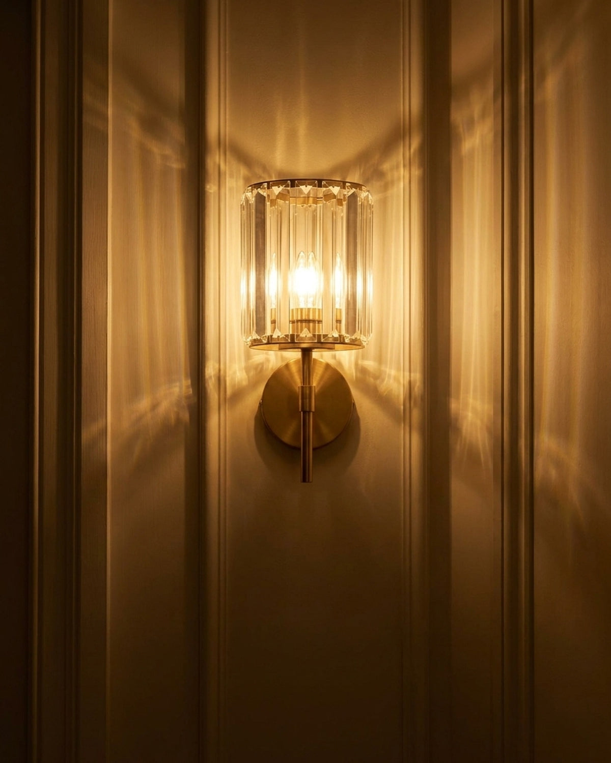 Crystal Cylinder Art Deco Wall Light