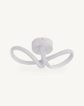 White curved ribbon LED ceiling light on a white background
