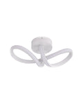 White curved ribbon LED ceiling light on a white background