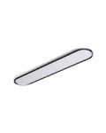 Black ultra-thin capsule LED ceiling light on a white background