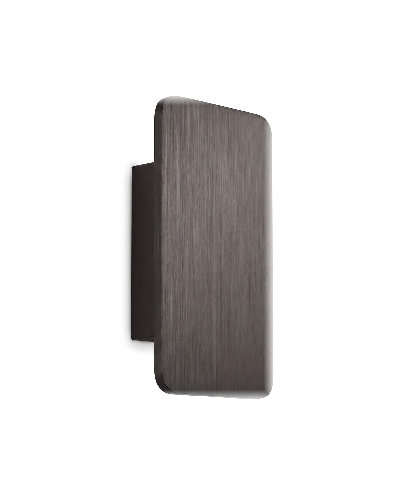 Nova wall lamp in brushed black on a white background