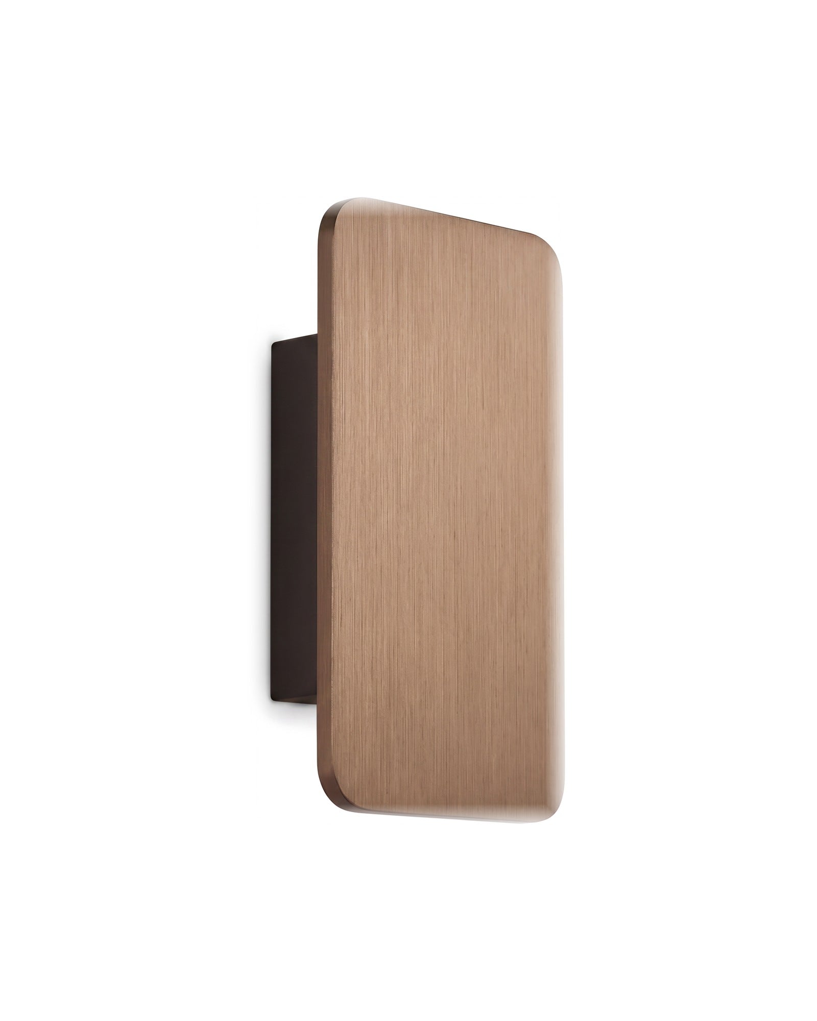 Nova wall lamp in brushed coffee brown on a white background