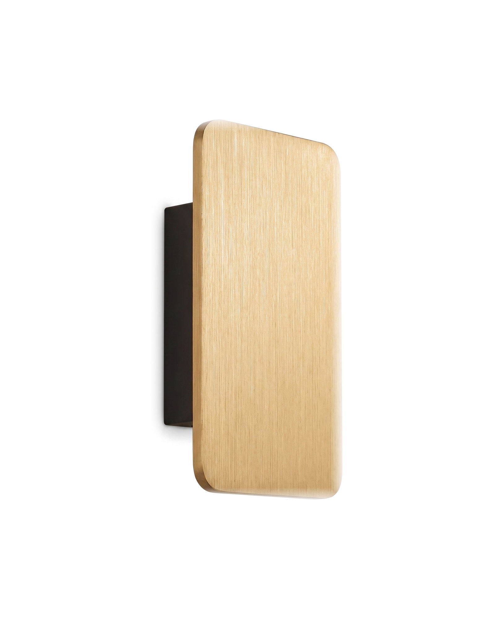 Nova wall lamp in brushed gold on a white background