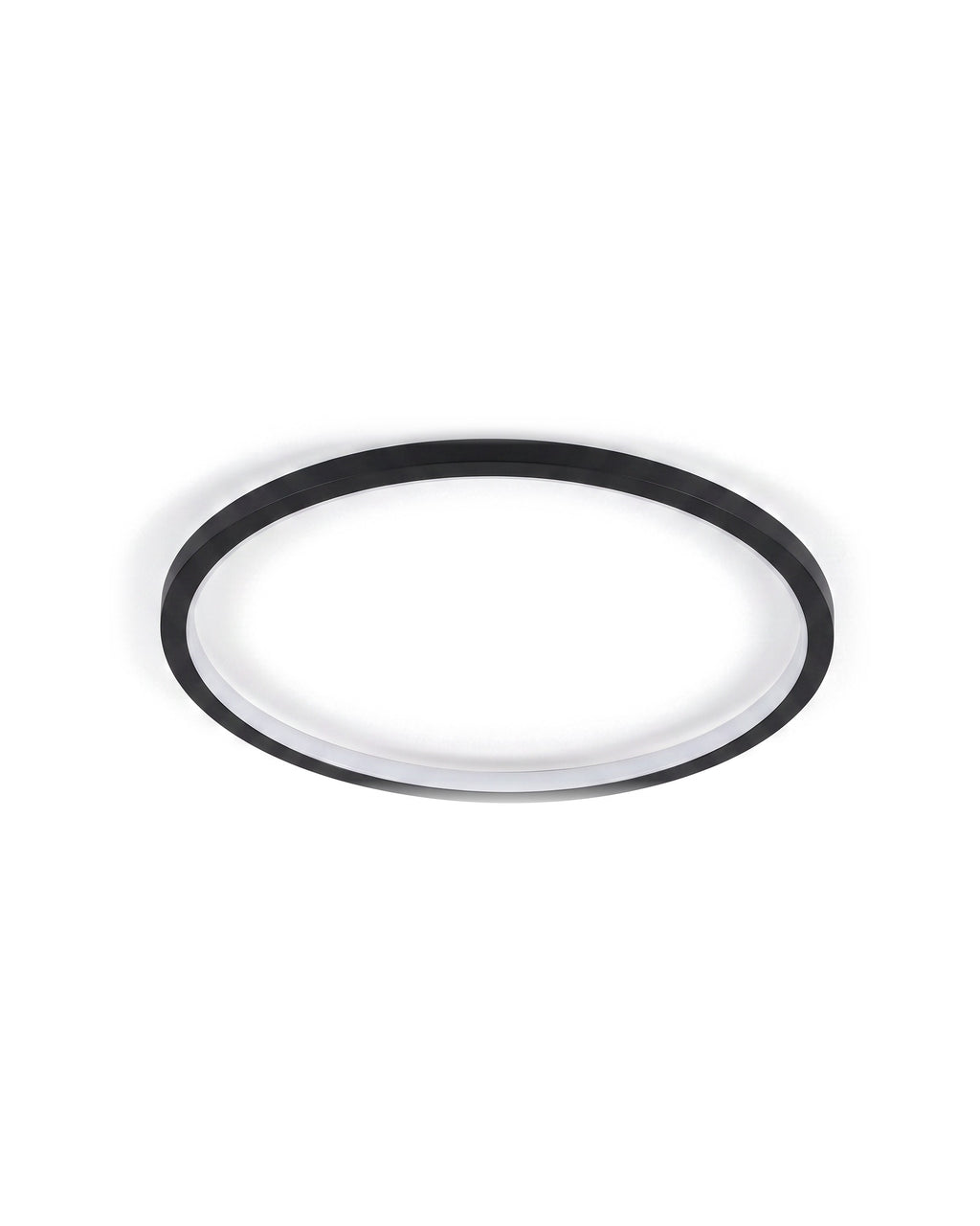 Quasso flush ceiling light in matte black on a white background