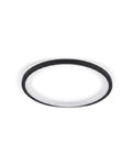 Quasso flush ceiling light in matte black on a white background