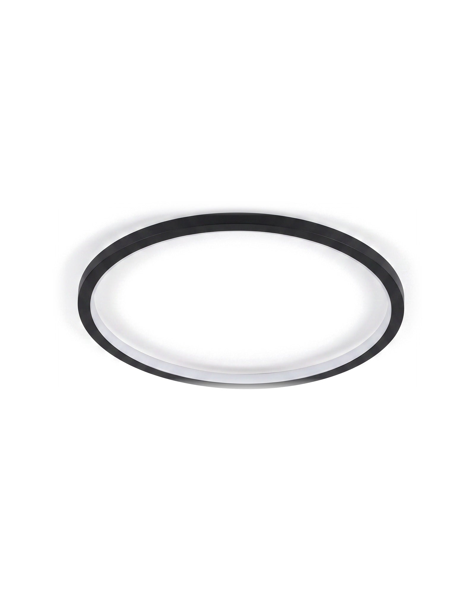 Quasso flush ceiling light in matte black on a white background