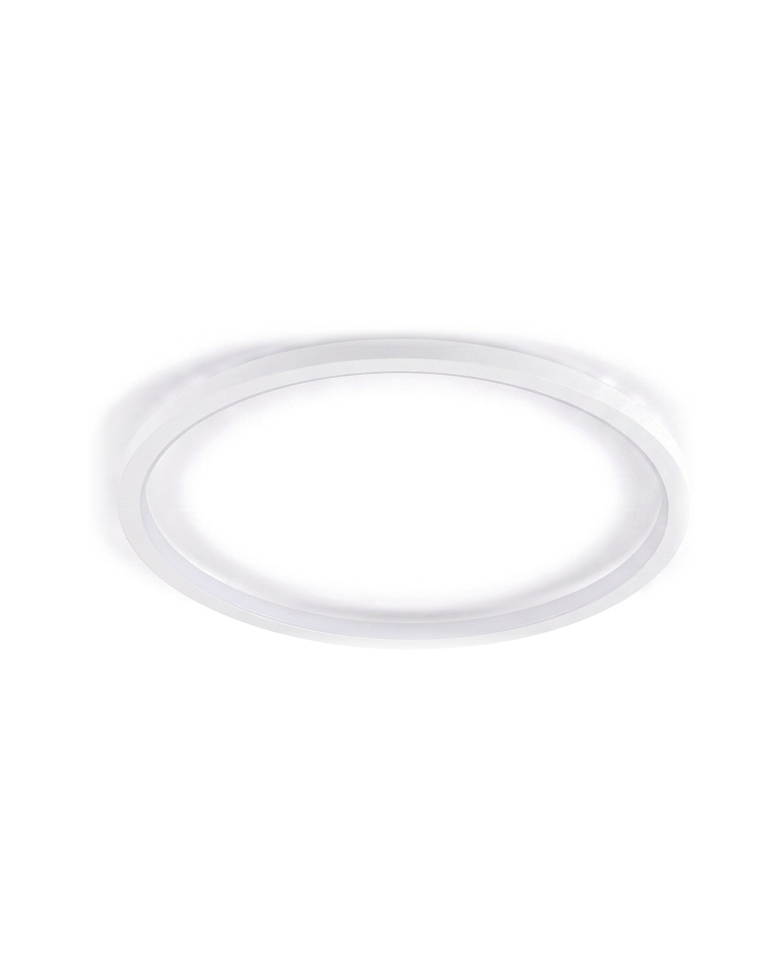 Quasso flush ceiling light in matte white on a white background