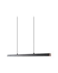 Thala linear LED pendant in matte black on a white background