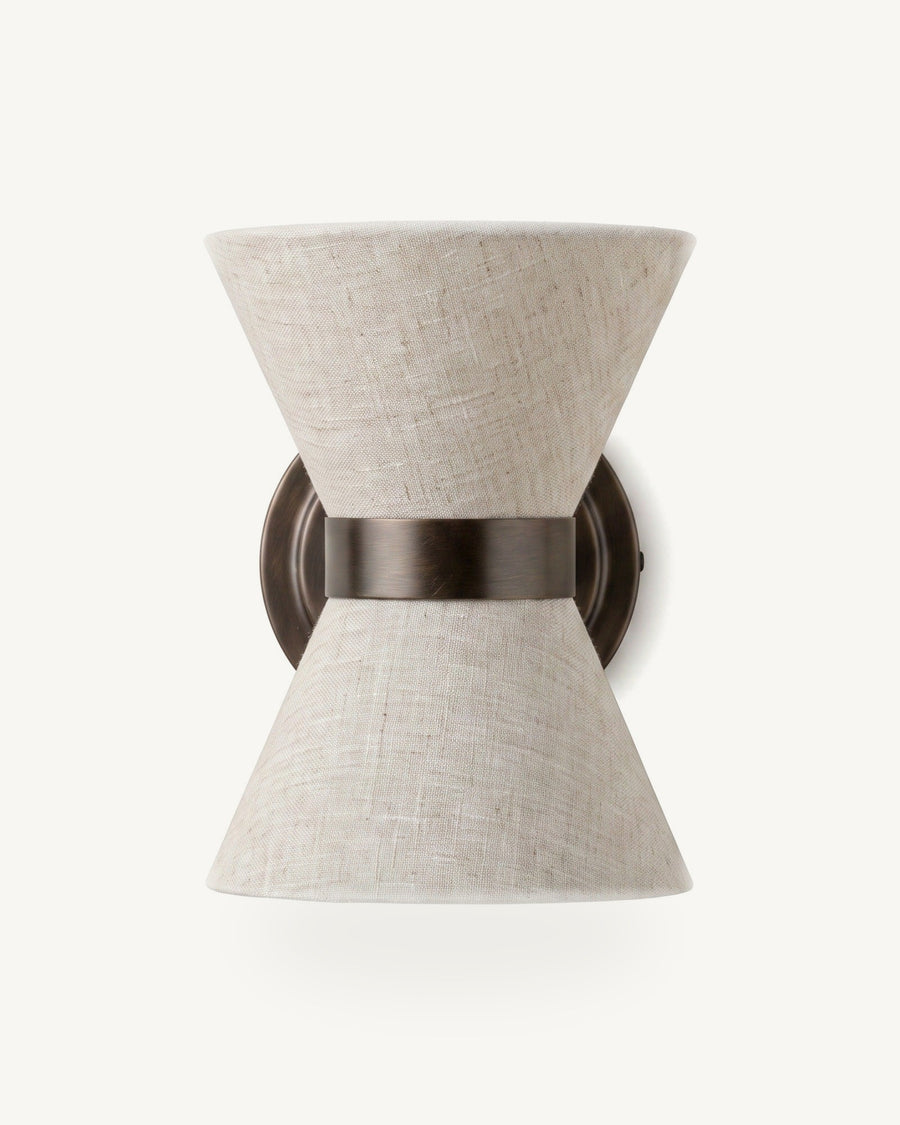 Halston Linen & Bronze Wall Light