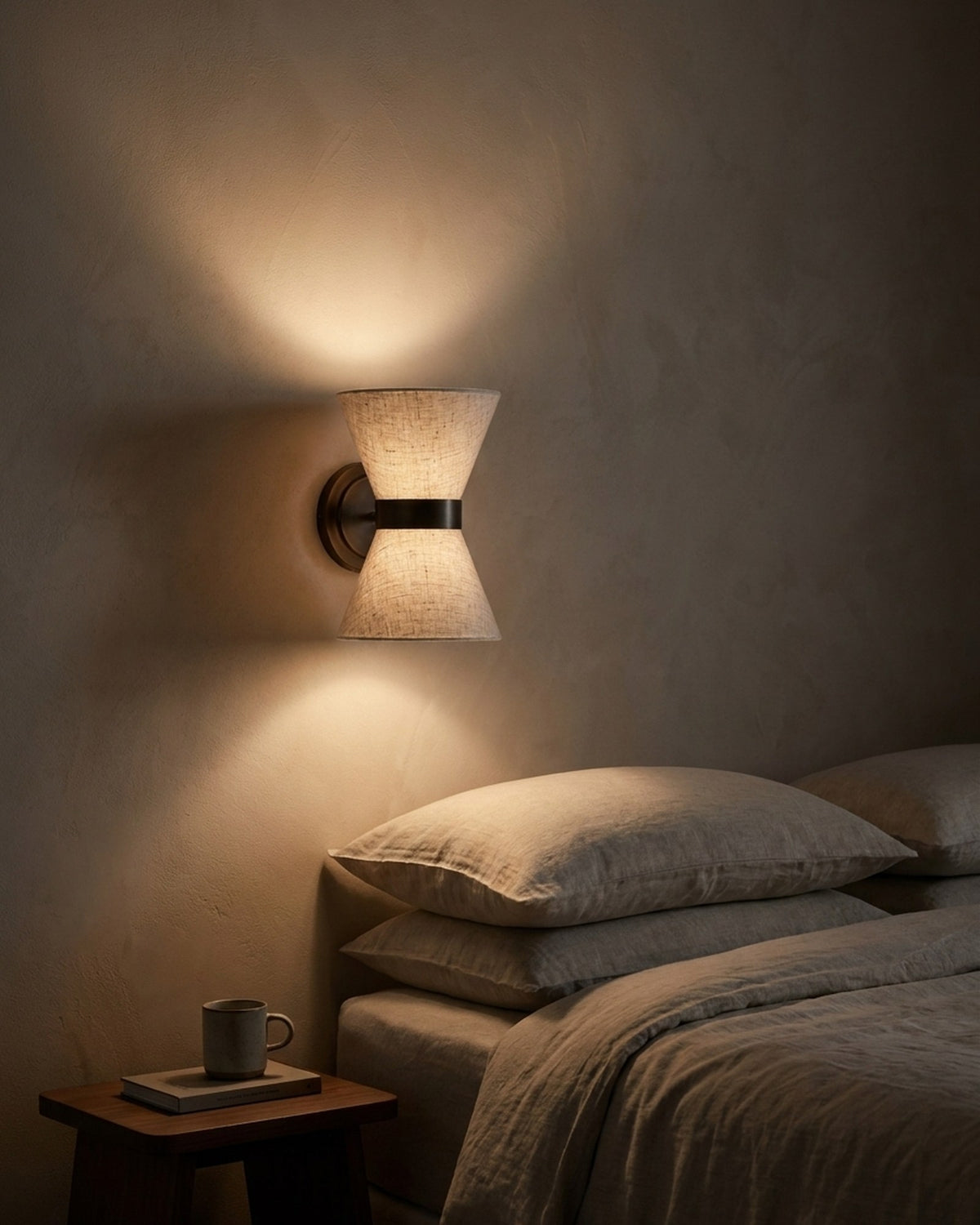 Halston Linen & Bronze Wall Light