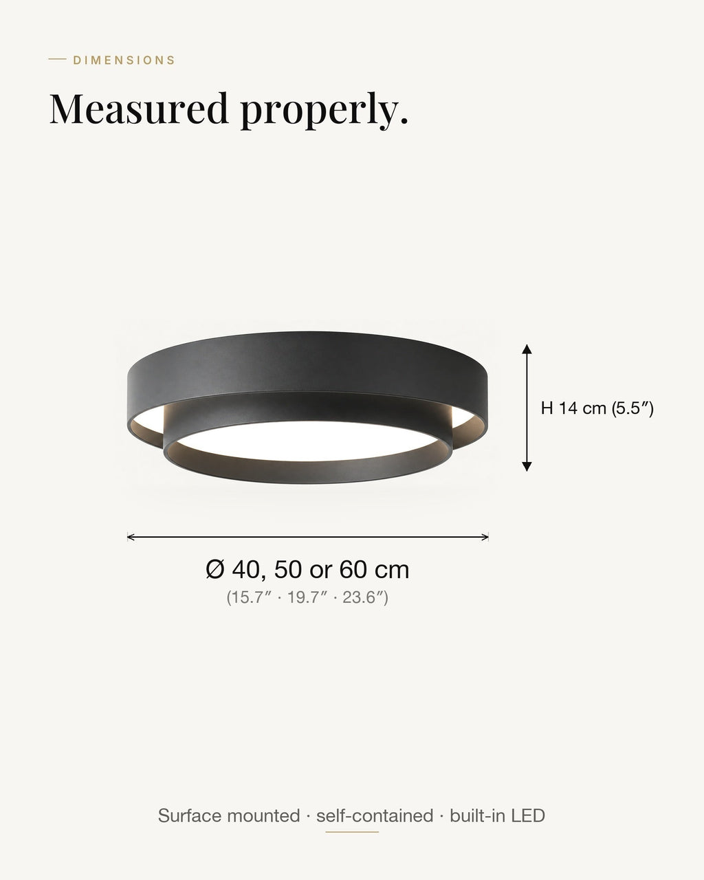 Dimensions: drum 40, 50 or 60 cm across and 14 cm deep