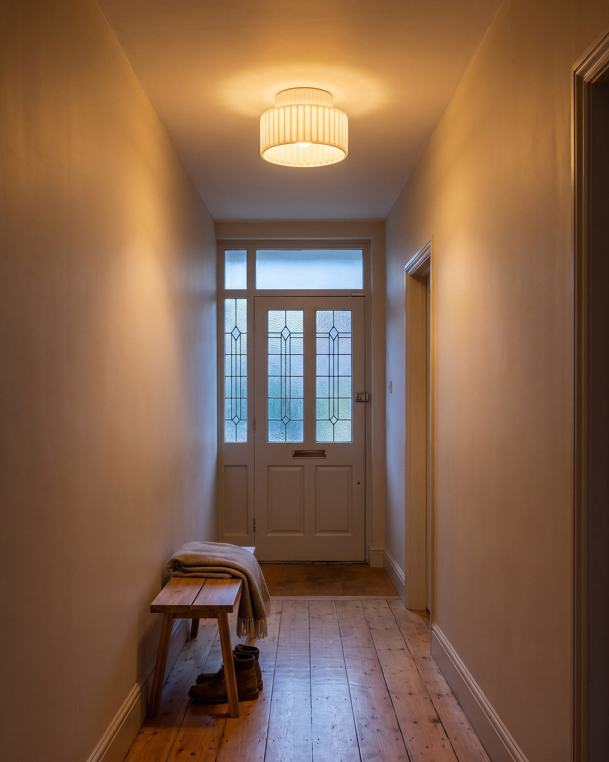 Pleated Bowl Flush Ceiling Light