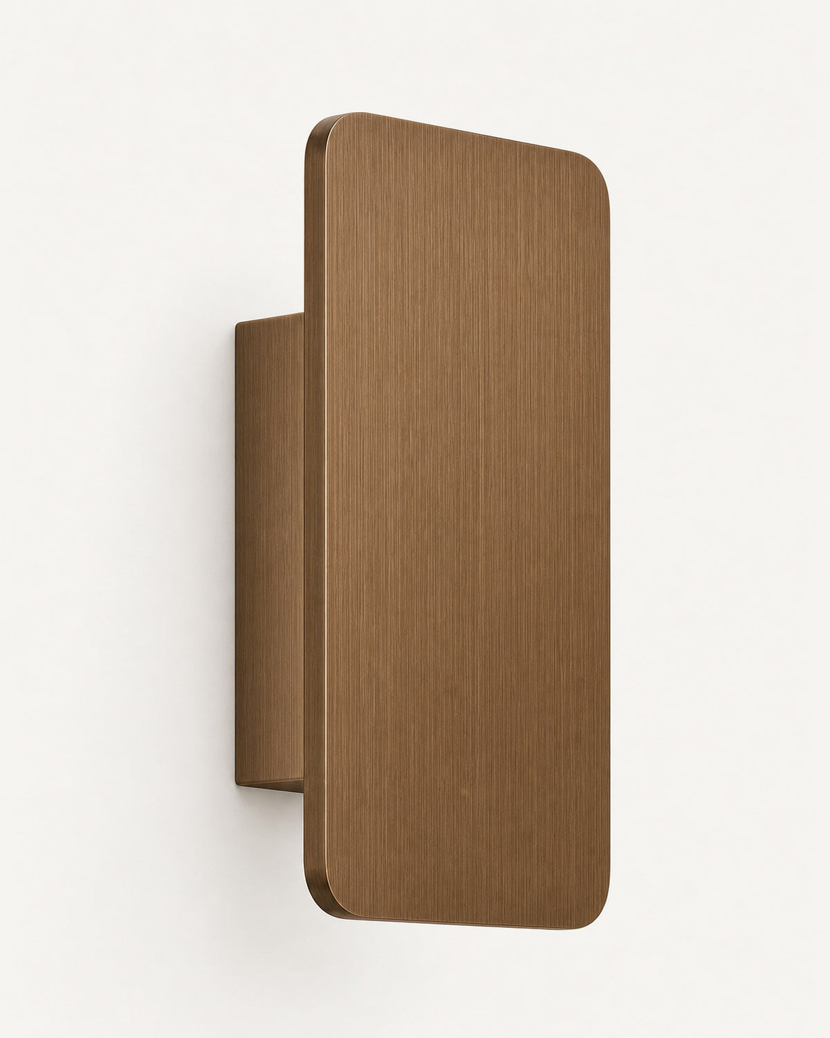 Nova LED wall light in coffee: warm bronze brushed-metal front plate with an integrated back mount