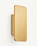 Nova LED wall light in warm brushed gold, front and mounting plate
