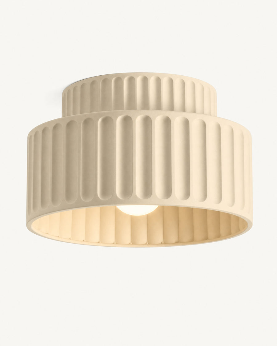 Pleated Bowl Flush Ceiling Light