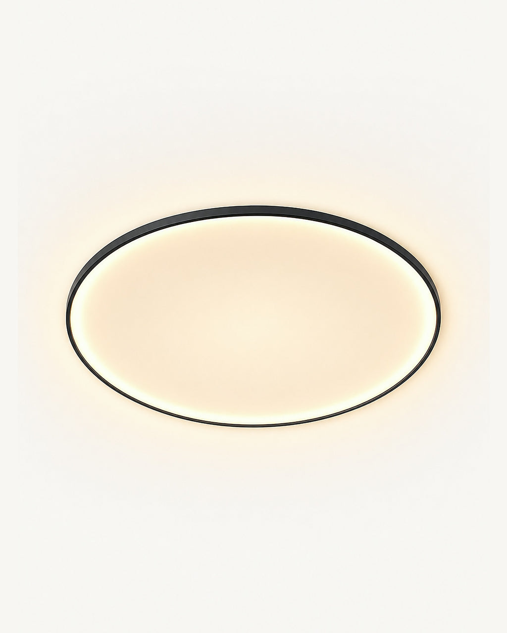Quasso flush ceiling light in Black, slim glowing disc