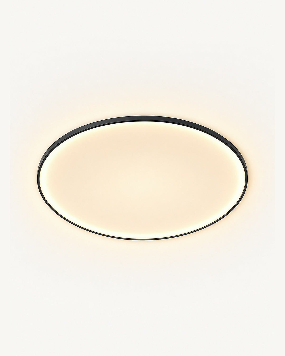 Quasso flush ceiling light in Black, slim glowing disc