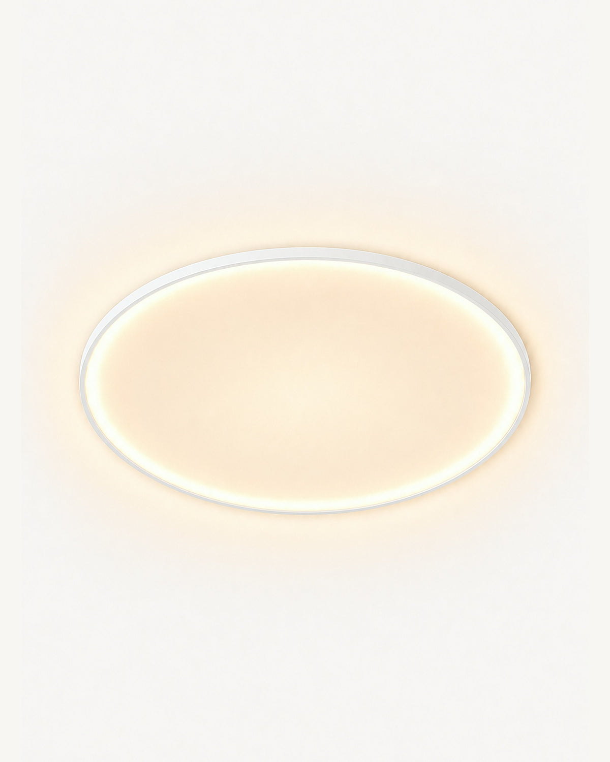 Quasso flush ceiling light in White, slim glowing disc
